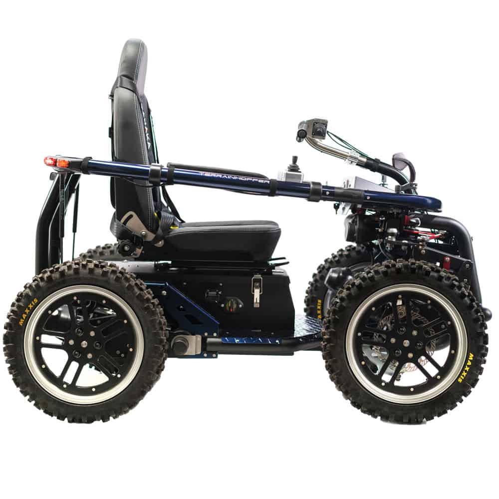Side view of TerrainHopper Overlander 4ZS, an all-terrain mobility vehicle.