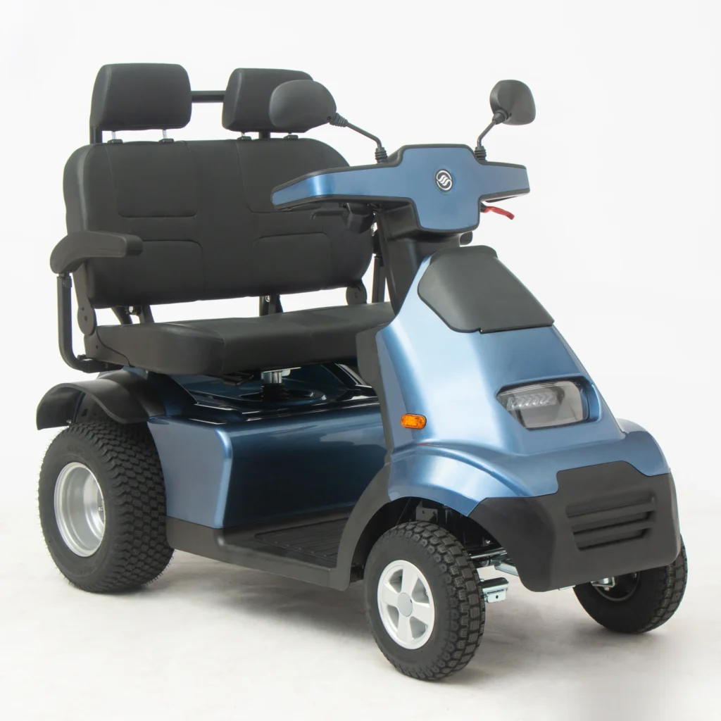 Blue Afiscooter S4 Dual Seat with Golf Tire