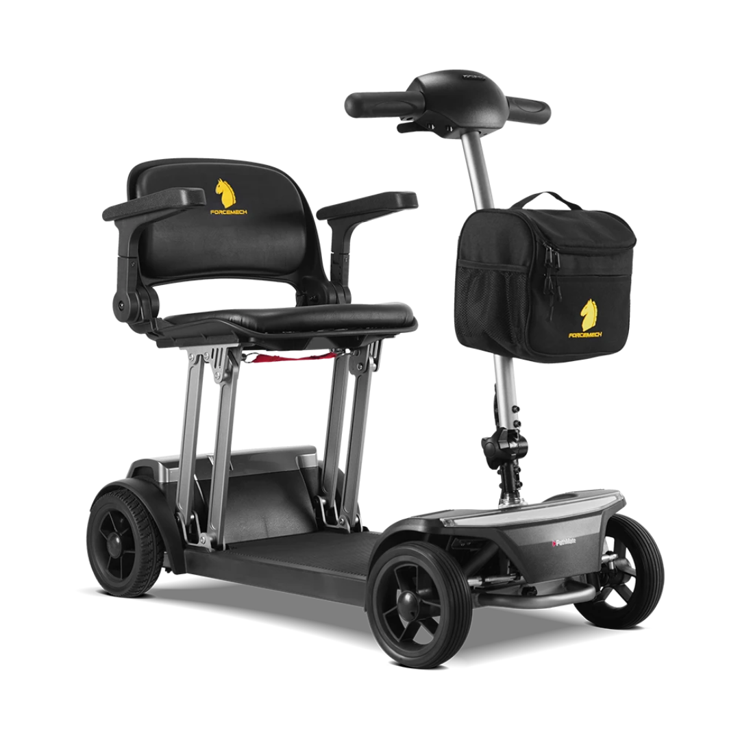 Forcemech Pathmate lightweight travel mobility scooter front side view