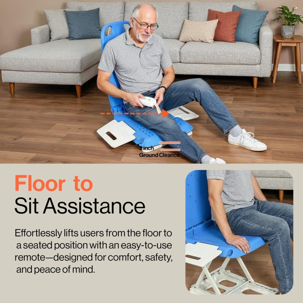 SuperHandy Portable Floor and Bath Lift with Removable Panels (Spa Blue) – 330 lb Capacity view 3