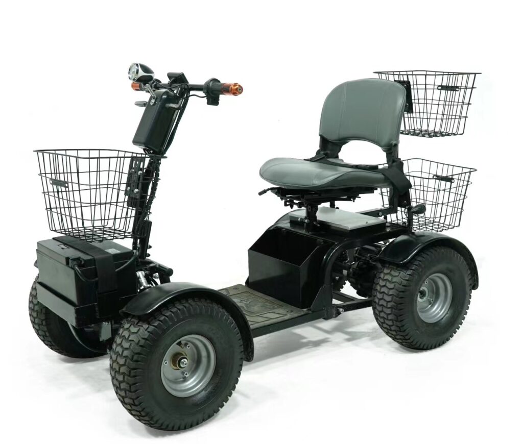 Cheetah Ninja all terrain mobility scooter and golf cart rear three quarter view